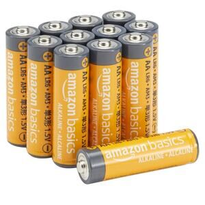 Amazon Basics 12-Pack AA Alkaline Batteries, 1.5 Volt, Long Lasting Power